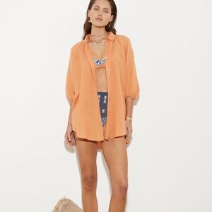 BOTEH | La Ponche - Carnelian Orange Button-Up Blouse